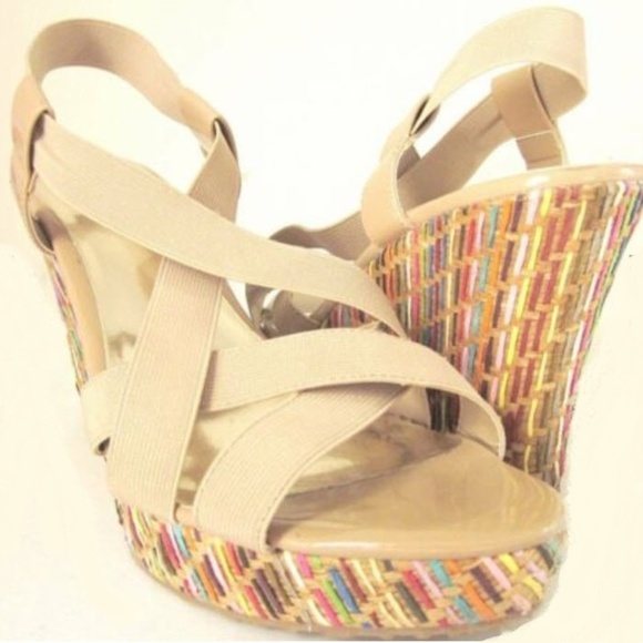 Charles David Shoes - 🌴Charles David Elastic Strap Straw Wedge Sandal 9